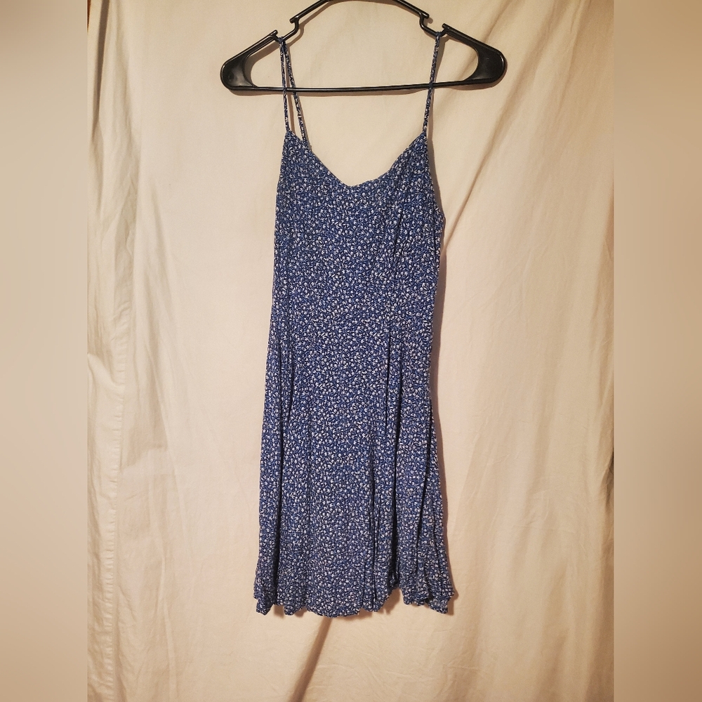 Old Navy Blue Patterned Midi Dress